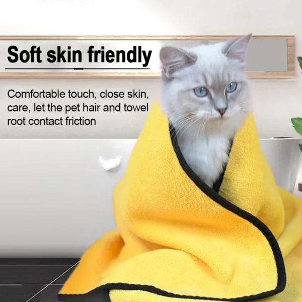 Quick-drying Towels for Pet/Dog/Cat Soft Fiber Towels Water-absorbent Bath Towel Convenient Pet Shop Cleaning Towel Pet Supplies - Image 4