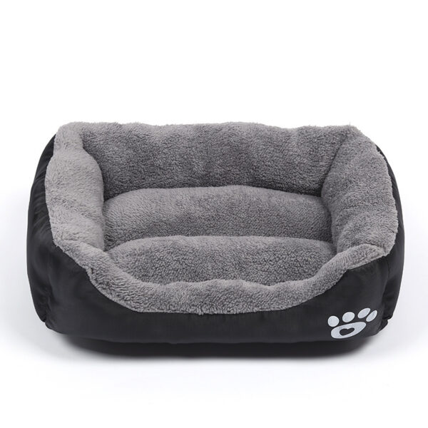 New, soft, and cozy fleece pet bed. Waterproof bottom. Suitable for small, medium & large pets. Keeps pets warm.