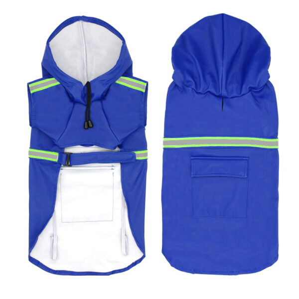 Large Dog Raincoat - Poncho Style Reflective Strip Pet Raincoat Windproof Waterproof Dog Hooded Raincoat - Image 4