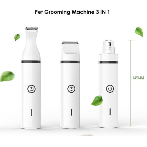 3-in-1 Pet Grooming Kit – USB Rechargeable Dog & Cat Hair Trimmer with Nail Grinder & Paw Clipper - Image 5