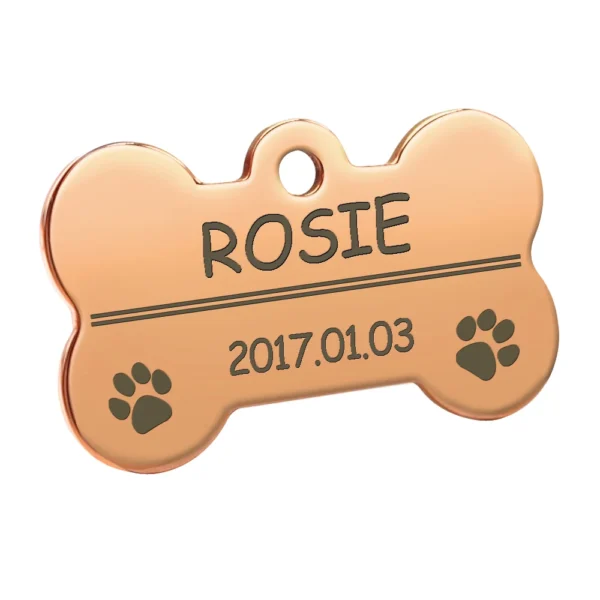 Personalized Dog Tags Engraved Cat Puppy Pet ID Name Collar Tag Pendant Pet Accessories Bone/Paw Glitter - Image 12