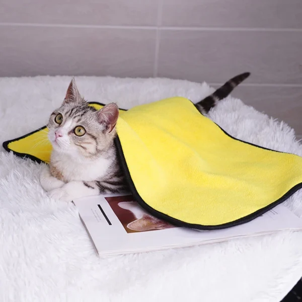 Quick-drying Towels for Pet/Dog/Cat Soft Fiber Towels Water-absorbent Bath Towel Convenient Pet Shop Cleaning Towel Pet Supplies - Image 5
