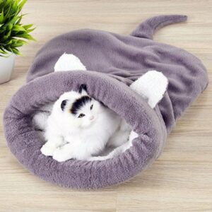 Winter Warm Fleece Pet Sleeping Bag – Foldable Bed for Small Dogs & Cats (Multiple Colors, 2 Sizes)