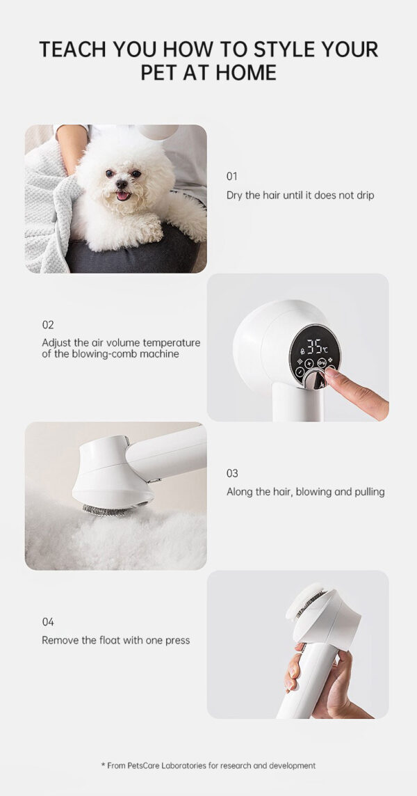 Smart Pet Hair Dryer Dog Golden Retriever Cat Grooming Hairdressing Blow & Comb Silent No Harm Pet Cleaning Supplies Pet Product - Image 10