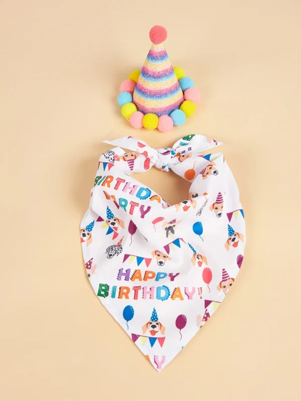 Dog Happy Birthday Decoration Dog Costume Hats Bowknot Bandana Neckerchief Bibs Banners Party Cat Dog Pets Accessories Perros - Image 7