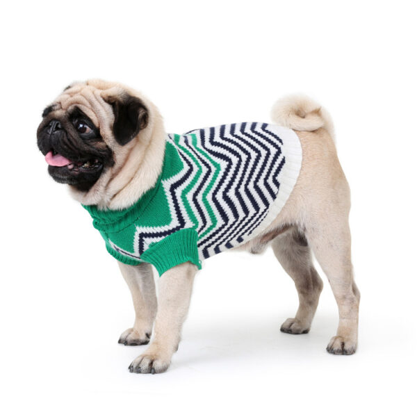 Dog Sweater Pet Knit Sweater Contrast Color Wave Pet Sweater Pet Clothes - Image 3