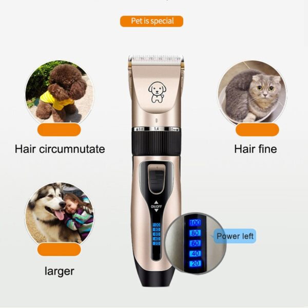 Clipper For Dog Clippers Dogs Grooming Clipper Kit USB Professional Rechargeable Low-Noise Pets Hair Trimmer Display Battery - Image 3
