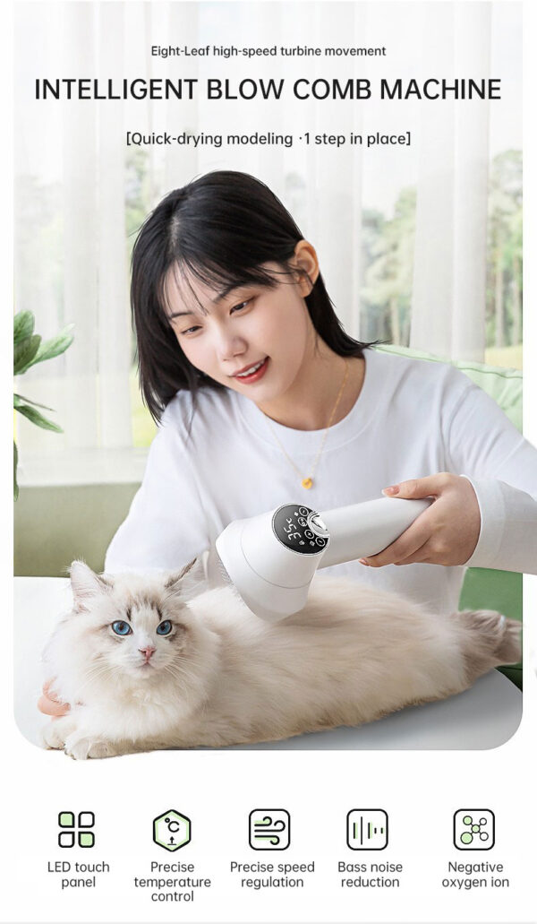 Smart Pet Hair Dryer Dog Golden Retriever Cat Grooming Hairdressing Blow & Comb Silent No Harm Pet Cleaning Supplies Pet Product - Image 23