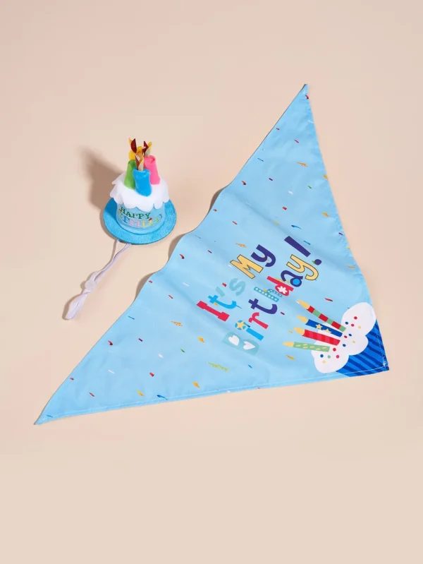 Dog Happy Birthday Decoration Dog Costume Hats Bowknot Bandana Neckerchief Bibs Banners Party Cat Dog Pets Accessories Perros - Image 8