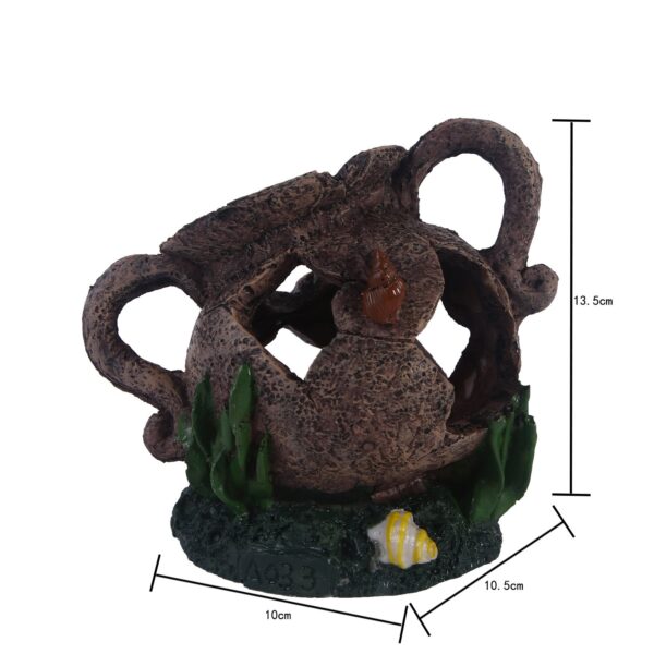 Water grass landscaping resin skull reptile toy hidden room aquarium fish tank ornaments - Image 6