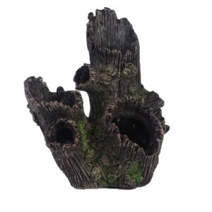 Resin Skull Aquarium Decoration – Fish Tank & Reptile Hide with Water Grass Design