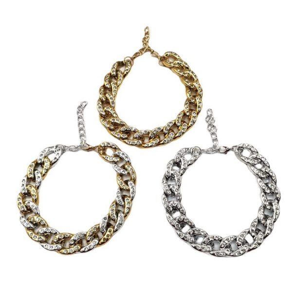New Rhinestone Pet Collar Cats Dogs Necklace Jewelry Pets With Diamonds Gold And Silver Necklace - Image 2