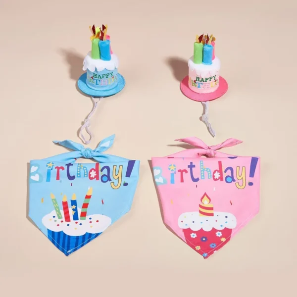 Dog Happy Birthday Decoration Dog Costume Hats Bowknot Bandana Neckerchief Bibs Banners Party Cat Dog Pets Accessories Perros - Image 4