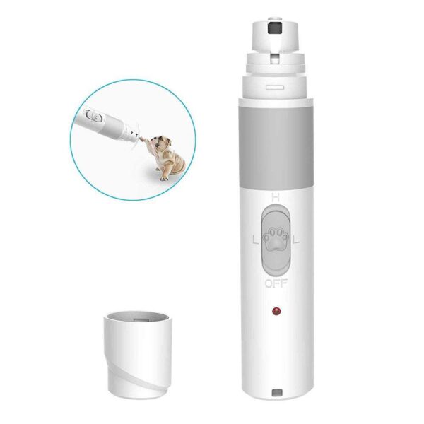 Rechargeable Electric Pet Nail Grinder – Silent, Safe Dog & Cat Nail Clipper with USB Charging, 2 Speeds & 3 Grinding Ports