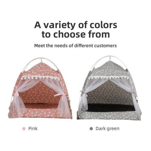 Hot Sale Pet Dog Cat Teepee Tent Bed Puppy Tent Indoor Pet Tentstripe Canvas Teepee For Pet Cage Tent - Image 6