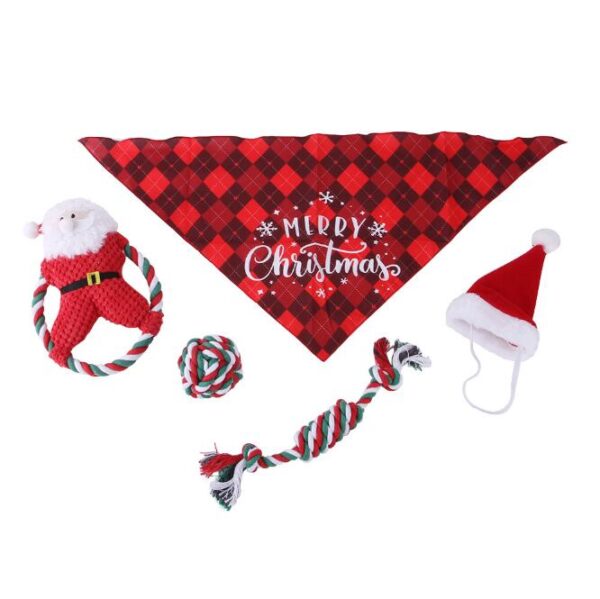 Christmas Pet Supplies Set Molar Cotton Rope Pet Costume Christmas Pet Toy Set - Image 4