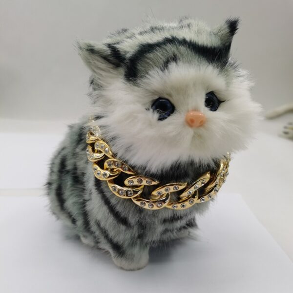 New Rhinestone Pet Collar Cats Dogs Necklace Jewelry Pets With Diamonds Gold And Silver Necklace - Image 3