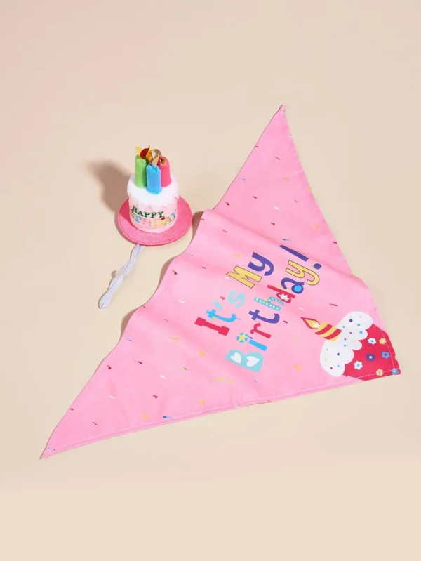Dog Happy Birthday Decoration Dog Costume Hats Bowknot Bandana Neckerchief Bibs Banners Party Cat Dog Pets Accessories Perros - Image 9