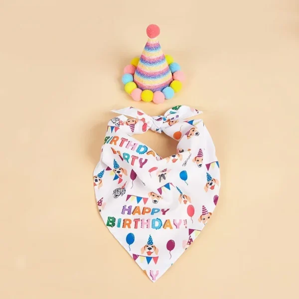 Dog Happy Birthday Decoration Dog Costume Hats Bowknot Bandana Neckerchief Bibs Banners Party Cat Dog Pets Accessories Perros - Image 5