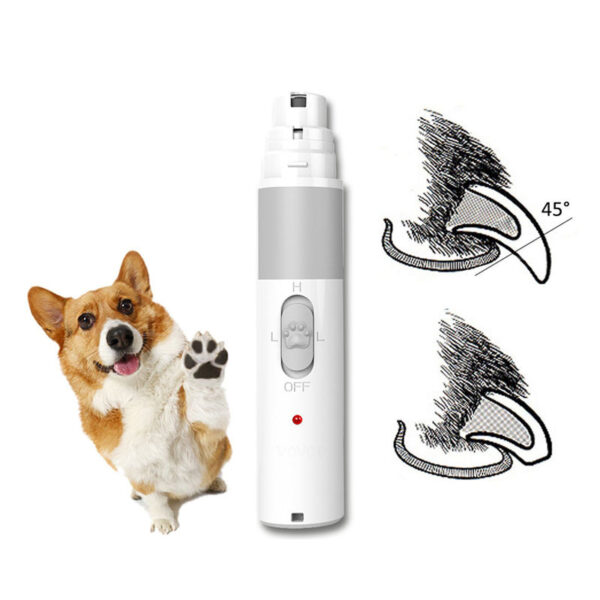 Rechargeable Electric Pet Nail Grinder – Silent, Safe Dog & Cat Nail Clipper with USB Charging, 2 Speeds & 3 Grinding Ports - Image 5