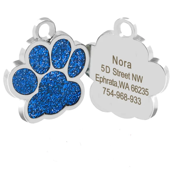 Personalized Dog Tags Engraved Cat Puppy Pet ID Name Collar Tag Pendant Pet Accessories Bone/Paw Glitter - Image 7