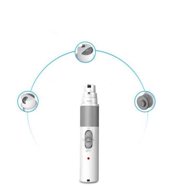Rechargeable Electric Pet Nail Grinder – Silent, Safe Dog & Cat Nail Clipper with USB Charging, 2 Speeds & 3 Grinding Ports - Image 4