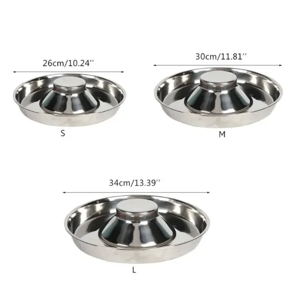 Stainless Steel Puppy Feeding Bowl – Anti-Spill Raised Center Dog Food Dish (S/M/L) - Image 5