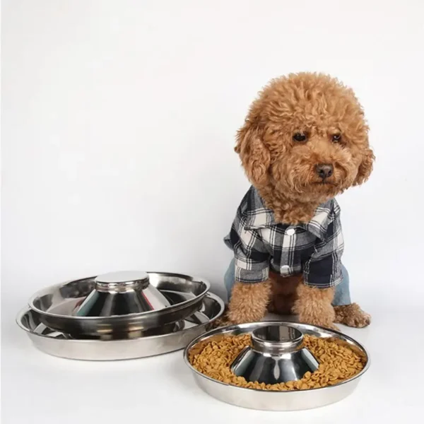 Stainless Steel Puppy Feeding Bowl – Anti-Spill Raised Center Dog Food Dish (S/M/L) - Image 6