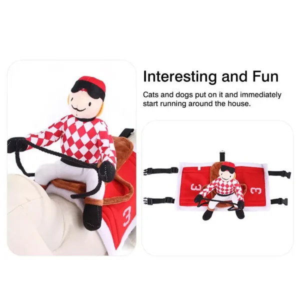Pet Dog Santa Claus Riding Costume Pet Clothing Flannel Saddle-shaped Pet Cats Dogs Clothes - Image 4