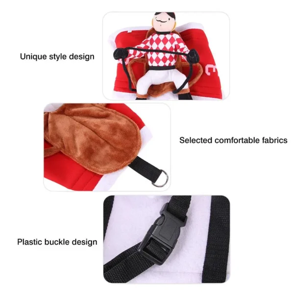 Pet Dog Santa Claus Riding Costume Pet Clothing Flannel Saddle-shaped Pet Cats Dogs Clothes - Image 5