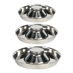 Stainless Steel Puppy Feeding Bowl – Anti-Spill Raised Center Dog Food Dish (S/M/L)