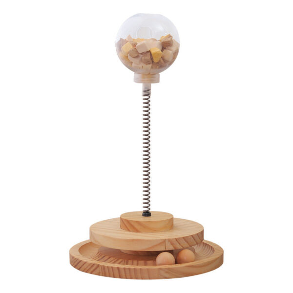 Interactive Cat Treat Dispenser Toy – Slow Feeder with Adjustable Holes, Catnip & Spring Design for Cats and Small Dogs - Image 5