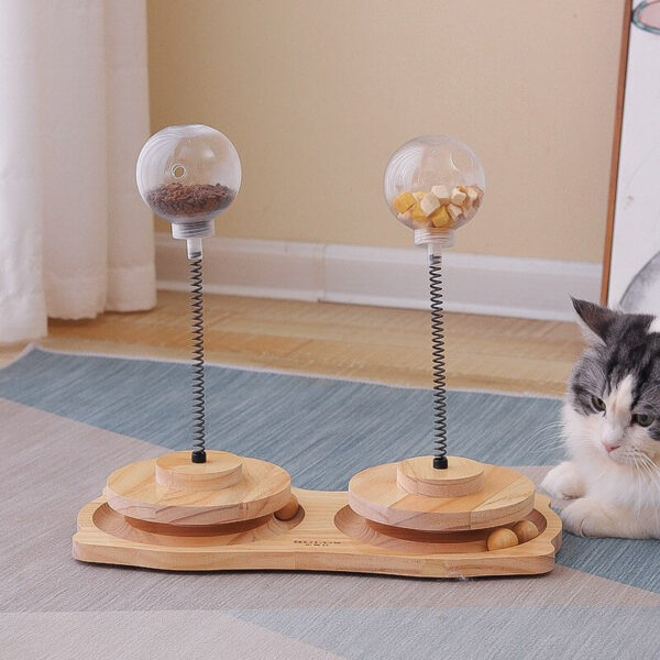 Interactive Cat Treat Dispenser Toy – Slow Feeder with Adjustable Holes, Catnip & Spring Design for Cats and Small Dogs - Image 10