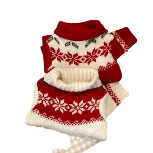 Autumn and winter puppy two legged sweater small and medium-sized dog warm knit sweater Christmas cat clothes
