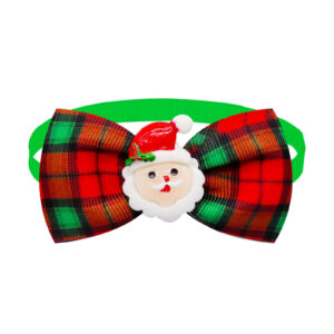 Christmas Dog Printed Pet Tie Collar Bow Accessories Cat Threaded Ribbon
