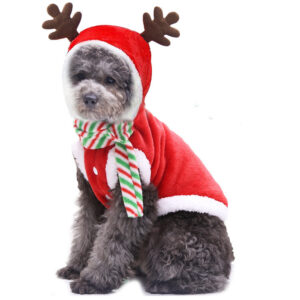 Pet Christmas clothing flannel autumn and winter warm pet dog cat clothing reindeer clothing Christmas